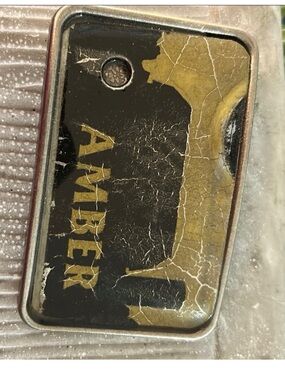 License plate Belt buckle NEW artisan made it says AMBER